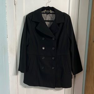 Torrid black wool blend double breasted pea coat